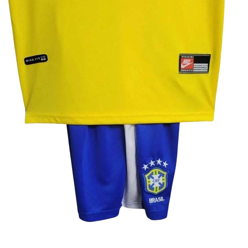 Kids Brazil 1998/2000 Home Retro Jersey and Short Kit - ZHÓRN