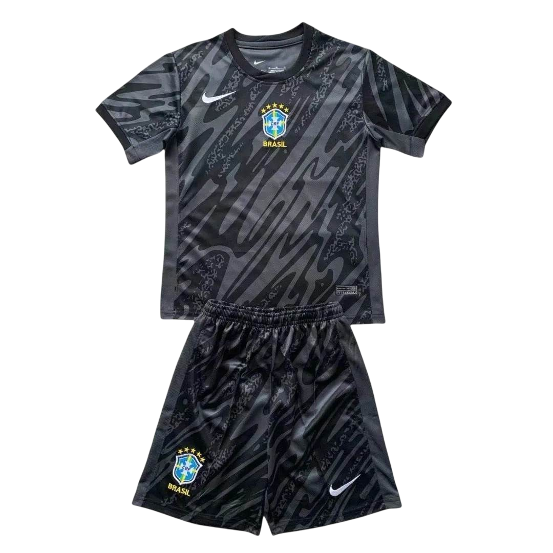Kids Brazil 2024 Goalkeeper Jersey and Short Kit - ZHÓRN