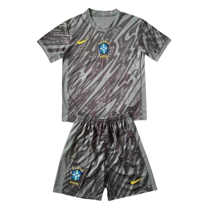 Kids Brazil 2024 Goalkeeper Jersey and Short Kit - ZHÓRN