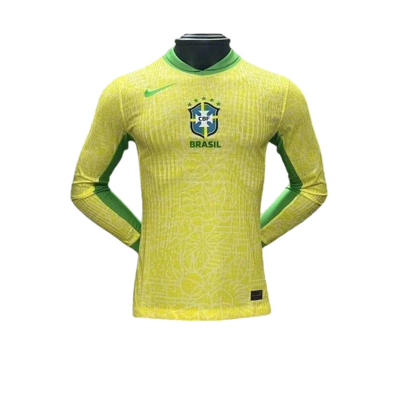 Player Version Brazil 2024 Copa Home Authentic Long Sleeve Jersey - ZHÓRN