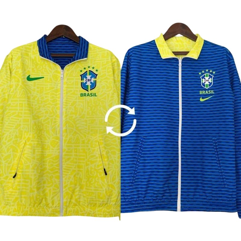 Brazil 23/24 Windbreaker Jacket - Reversible (Yellow and Blue) - ZHÓRN