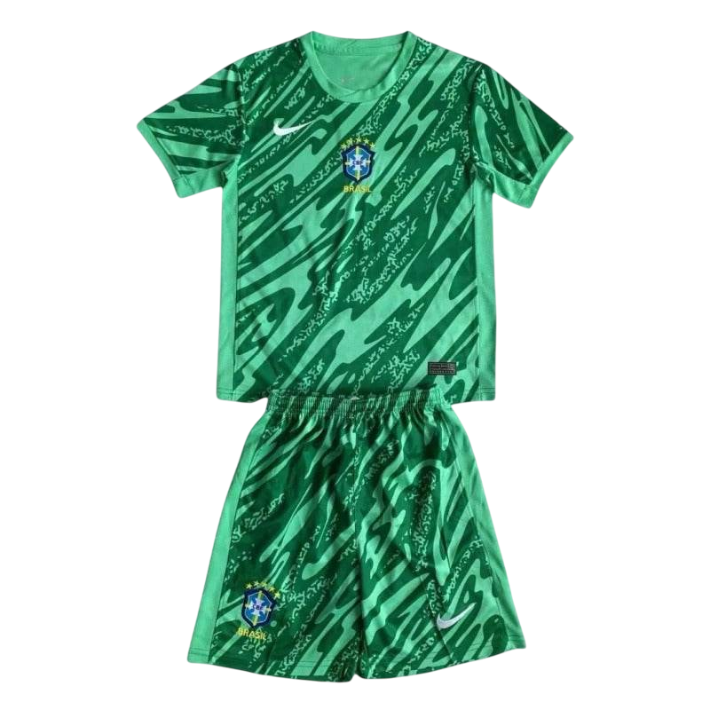 Kids Brazil 2024 Goalkeeper Jersey and Short Kit - ZHÓRN