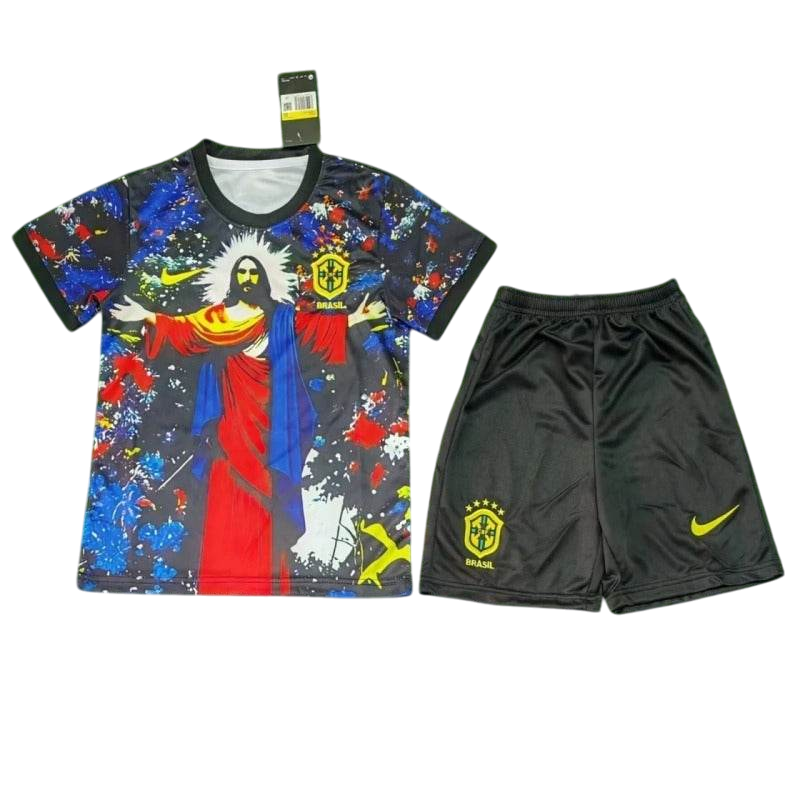 Kids Brazil 2025 Special Jersey and Short Kit Christ The Redeemer - ZHÓRN