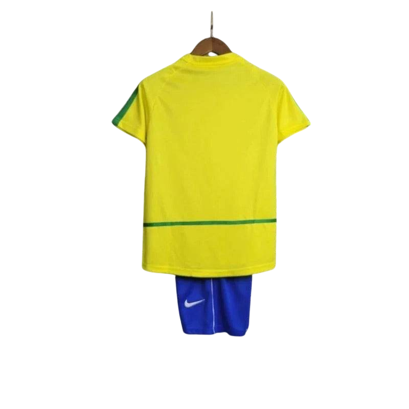 Kids Brazil 2002/2004 Home Retro Jersey and Short Kit - ZHÓRN