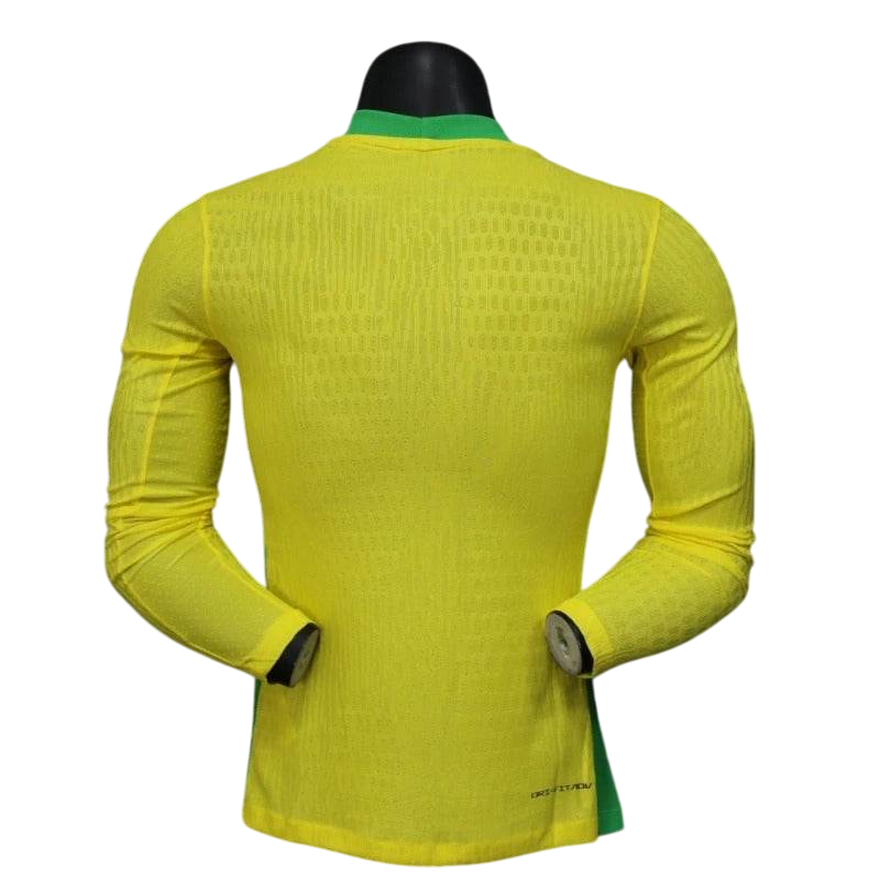 Player Version Brazil 2025 Home Long Sleeve Authentic Jersey - ZHÓRN