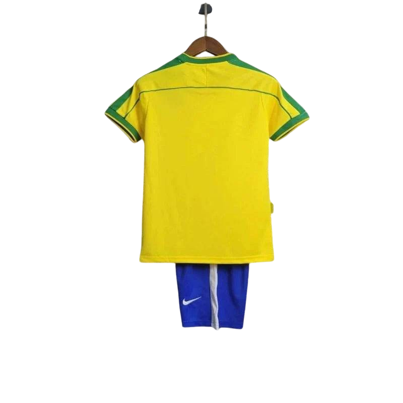 Kids Brazil 1998/2000 Home Retro Jersey and Short Kit - ZHÓRN