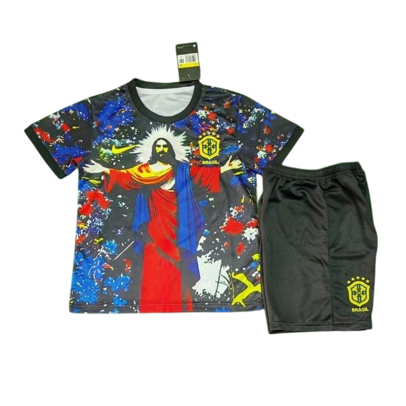 Kids Brazil 2025 Special Jersey and Short Kit Christ The Redeemer - ZHÓRN