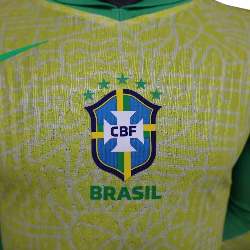 Player Version Brazil 2024 Copa Home Authentic Long Sleeve Jersey - ZHÓRN