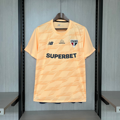 2024 25 São Paulo Training Wear Beige All Sponsors