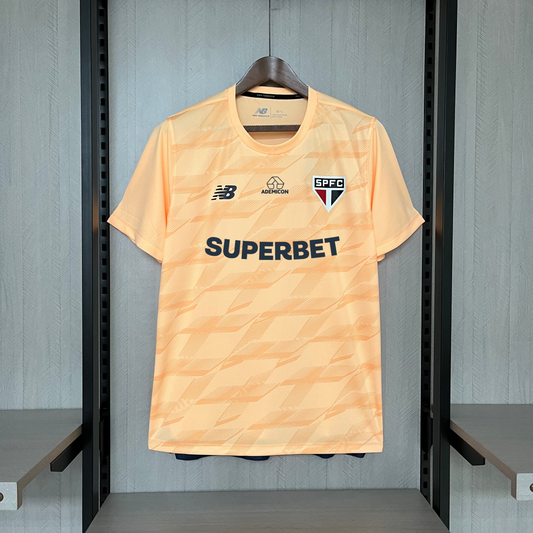 2024 25 São Paulo Training Wear Beige All Sponsors