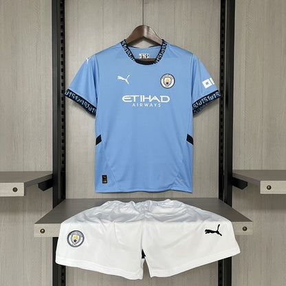 Kids 2024 25 Manchester City Home Jersey