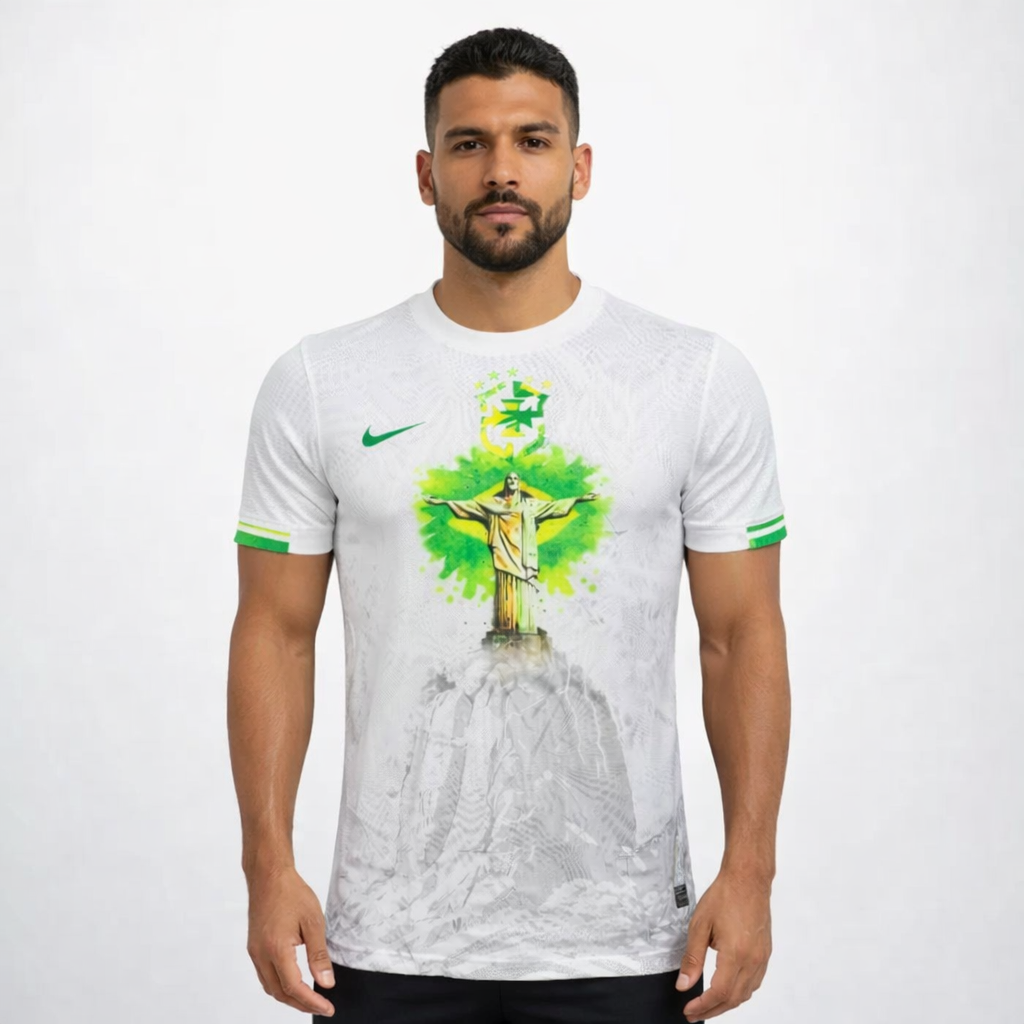 Player Version Brazil 2025 Special Authentic Jersey White Christ the Redeemer