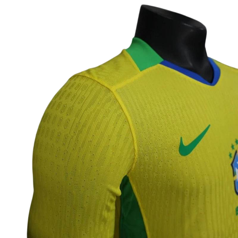 Player Version Brazil 2025 Home Long Sleeve Authentic Jersey - ZHÓRN