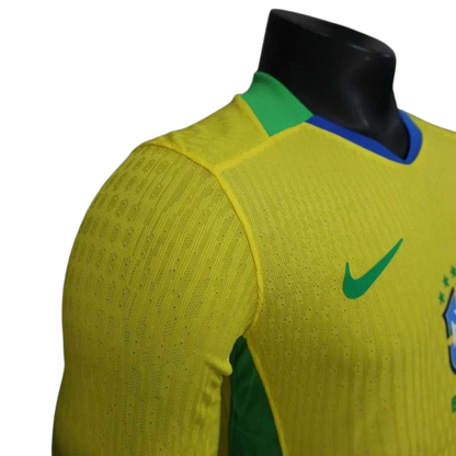 Player Version Brazil 2025 Home Long Sleeve Authentic Jersey - ZHÓRN