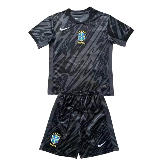Kids Brazil 2024 Goalkeeper Jersey and Short Kit - ZHÓRN