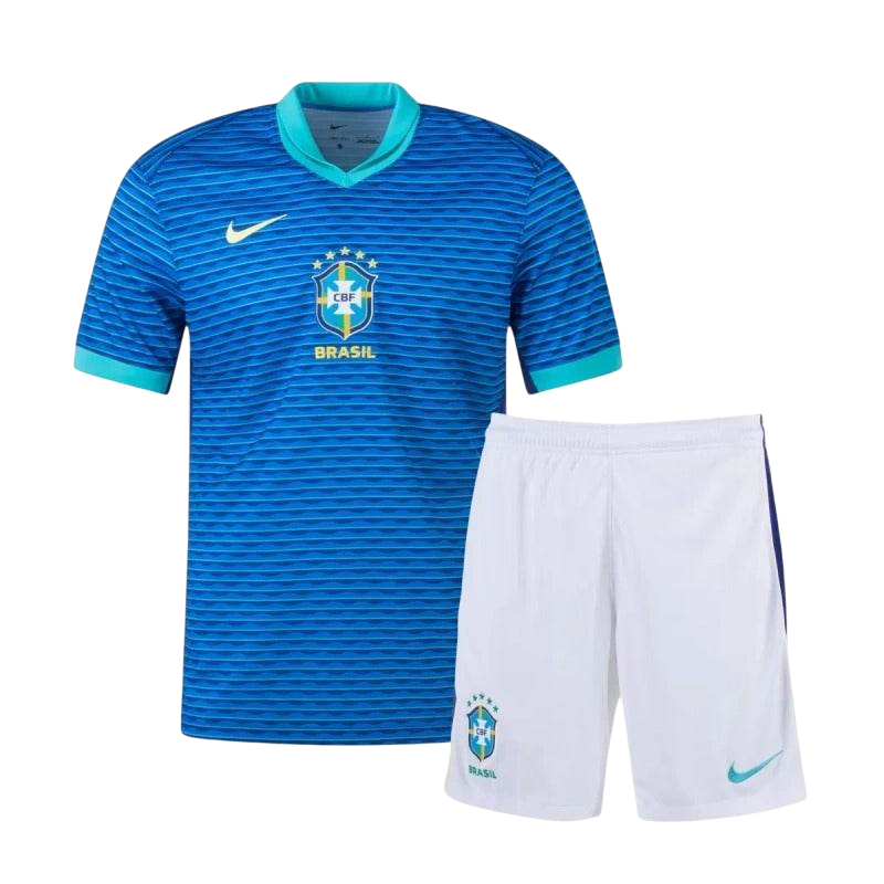 Kids Brazil 2024 Copa Away Jersey and Short Kit - ZHÓRN