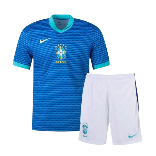 Kids Brazil 2024 Copa Away Jersey and Short Kit - ZHÓRN