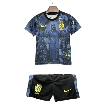 Kids Brazil 2024 Special Jersey and Short Kit Christ Redeemer - ZHÓRN