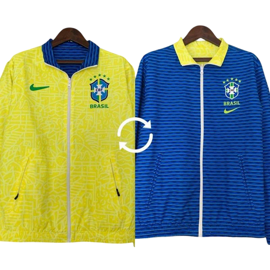 Brazil 23/24 Windbreaker Jacket - Reversible (Yellow and Blue) - ZHÓRN