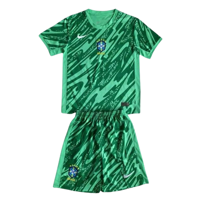 Kids Brazil 2024 Goalkeeper Jersey and Short Kit - ZHÓRN