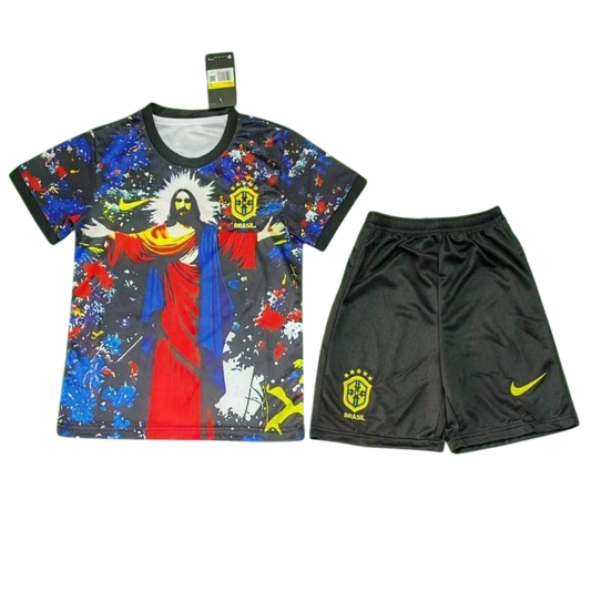 Kids Brazil 2025 Special Jersey and Short Kit Christ The Redeemer - ZHÓRN