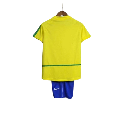 Kids Brazil 2002/2004 Home Retro Jersey and Short Kit - ZHÓRN