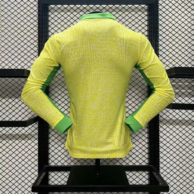 Player Version Brazil 2024 Copa Home Authentic Long Sleeve Jersey