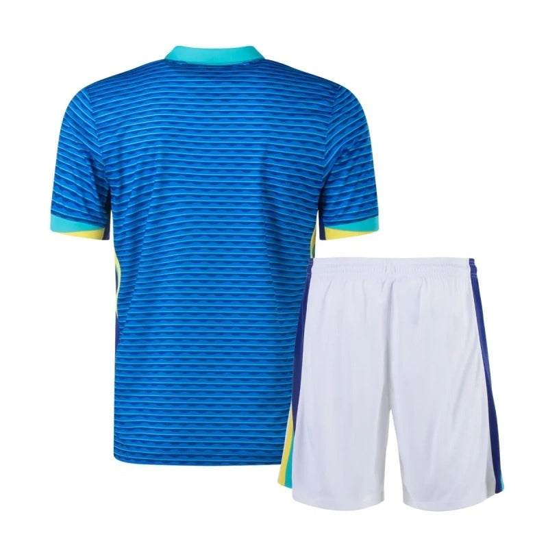 Kids Brazil 2024 Copa Away Jersey and Short Kit