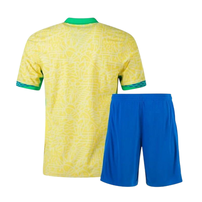 Kids Brazil 2024 Copa Home Jersey and Short Kit - ZHÓRN