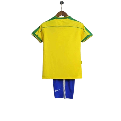 Kids Brazil 1998/2000 Home Retro Jersey and Short Kit - ZHÓRN
