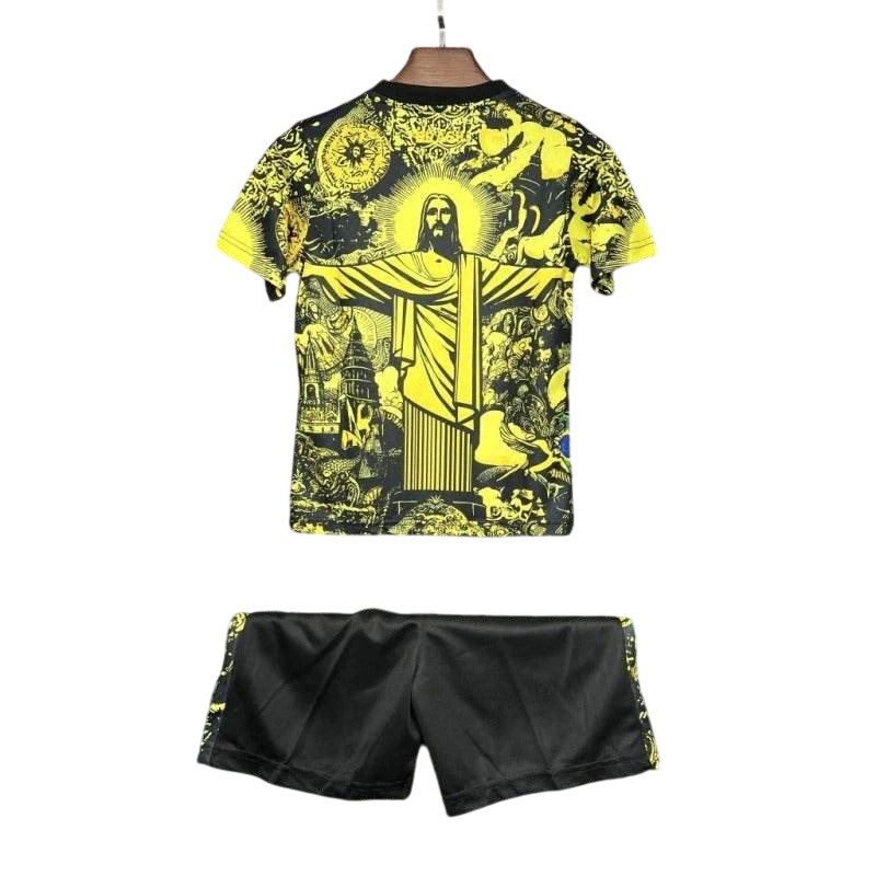 Kids Brazil 2024 Special Jersey and Short Kit Christ Redeemer - ZHÓRN