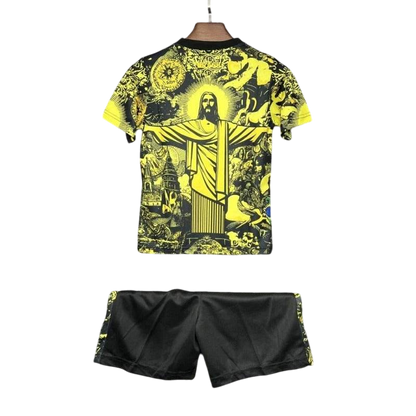 Kids Brazil 2024 Special Jersey and Short Kit Christ Redeemer - ZHÓRN