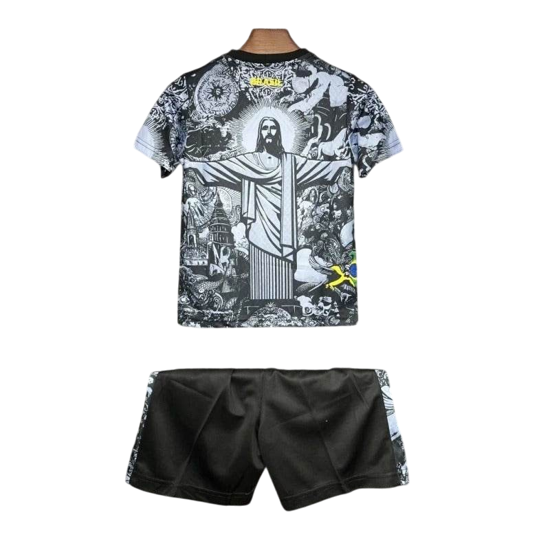 Kids Brazil 2024 Special Jersey and Short Kit Christ Redeemer - ZHÓRN