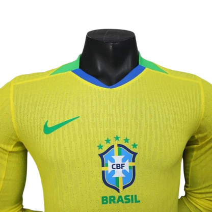 Player Version Brazil 2025 Home Long Sleeve Authentic Jersey - ZHÓRN