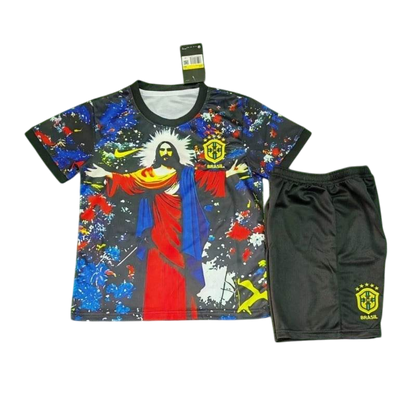 Kids Brazil 2025 Special Jersey and Short Kit Christ The Redeemer - ZHÓRN