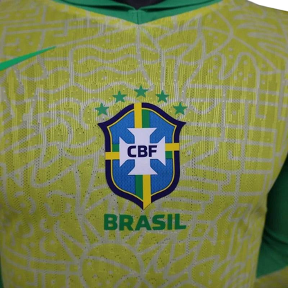 Player Version Brazil 2024 Copa Home Authentic Long Sleeve Jersey - ZHÓRN