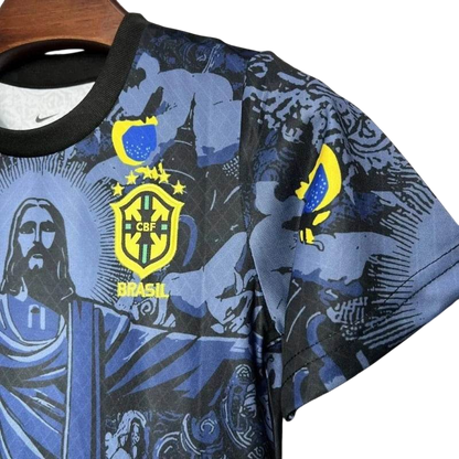 Kids Brazil 2024 Special Jersey and Short Kit Christ Redeemer - ZHÓRN