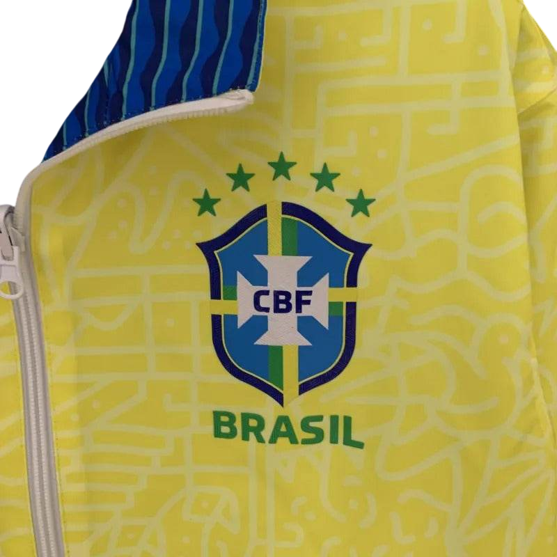 Brazil 23/24 Windbreaker Jacket - Reversible (Yellow and Blue) - ZHÓRN