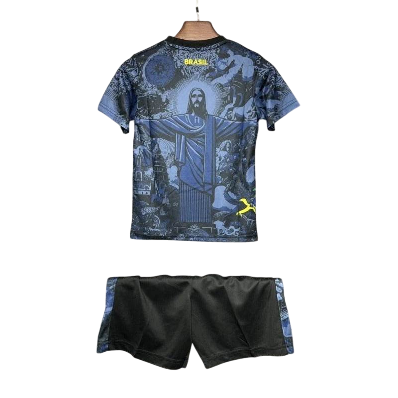 Kids Brazil 2024 Special Jersey and Short Kit Christ Redeemer - ZHÓRN