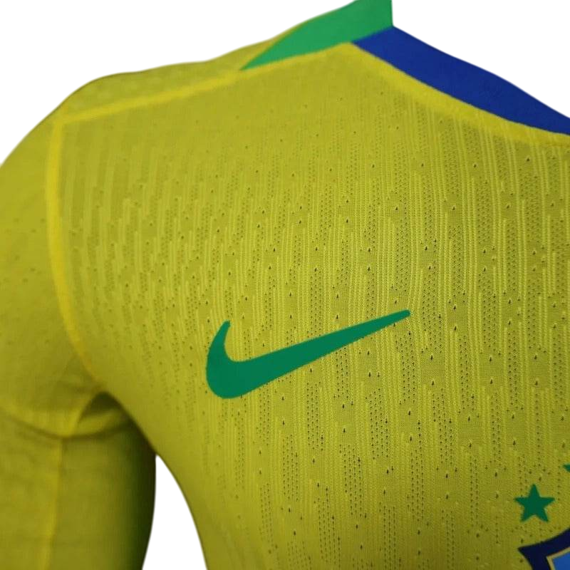 Player Version Brazil 2025 Home Long Sleeve Authentic Jersey - ZHÓRN